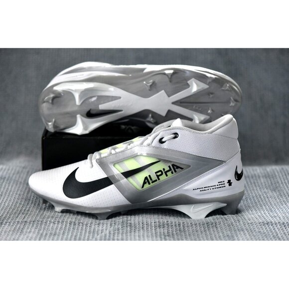 New! Size 17 Men |Nike Alpha Menace 4 PRO Agility X Power| White/Metallic Silver - Picture 13 of 16